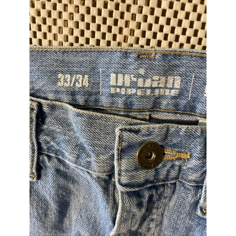 Urban Pipeline Jeans Men 33x34 Blue Relaxed Straight Denim Pants